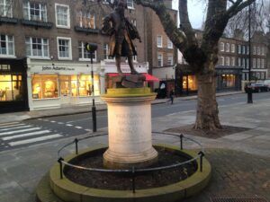 Wolfgang Amadeus Mozart statue i Pimlico, London